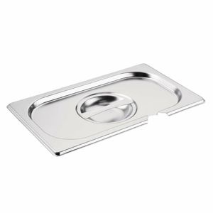Vogue Stainless Steel 1/4 Gastronorm Notched Lid - CB174 - 1