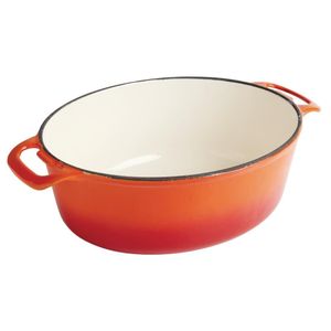 Vogue Orange Oval Casserole Dish 5Ltr - GH311 - 3