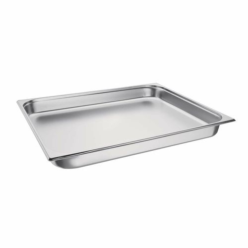 Vogue Stainless Steel 2/1 Gastronorm Pan 65mm - K802 - 1