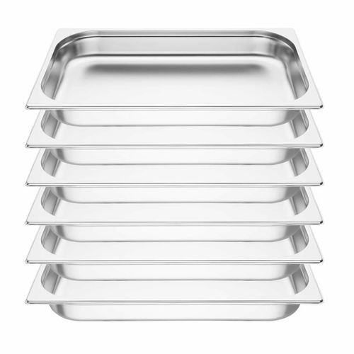 Vogue Stainless Steel 1/1 Gastronorm Pans 65mm (Pack of 6) - S895 - 2