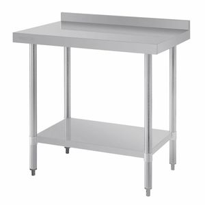 Vogue Stainless Steel Prep Table with Upstand 900mm - T380 - 1