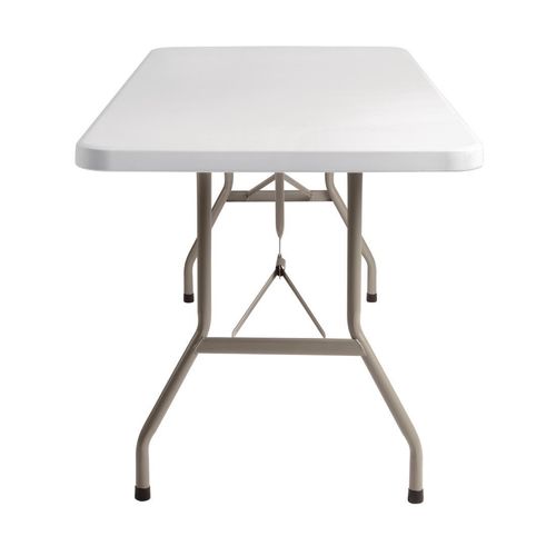 Bolero PE Rectangular Folding Table White 6ft (Single) - U579 - 6