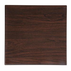 Bolero Pre-drilled Square Table Top Dark Brown 600mm - GG635 - 3