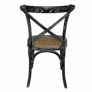 GG654 - Bolero Wooden Dining Chair with Cross Backrest Black Wash Finish (Box 2) - GG654 - 3