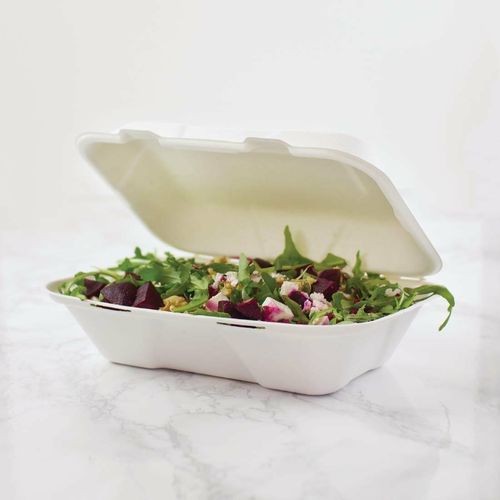 Vegware Compostable Bagasse Clamshell Hinged Meal Boxes 228mm - GH026 - 5