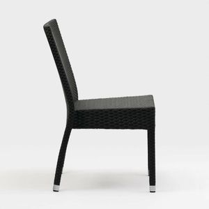 Bolero PE Wicker Side Chairs Charcoal (Pack of 4) - CF159 - 3