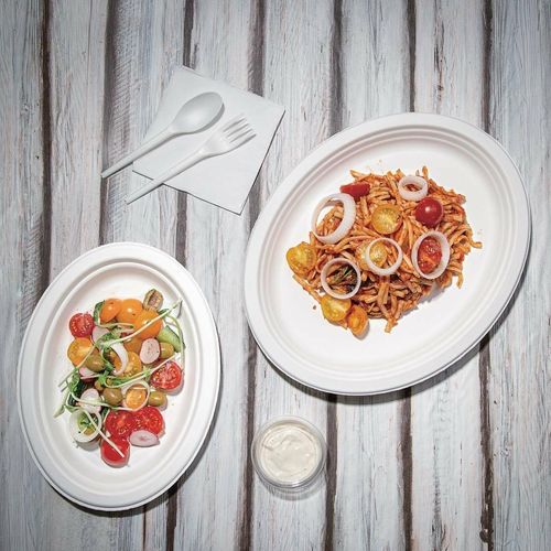 Fiesta Compostable Bagasse Oval Plates 316mm (Pack of 50) - FC535 - 4