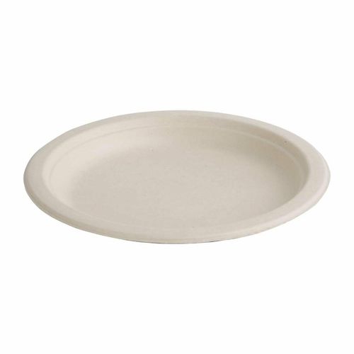 Fiesta Compostable Bagasse Round Plates Natural Colour 260mm (Pack of 50) - FC545 - 1
