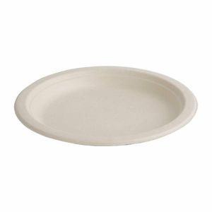 Fiesta Compostable Bagasse Round Plates Natural Colour 260mm (Pack of 50) - FC545 - 1