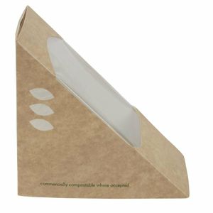 Vegware Compostable Kraft Sandwich Wedges 65mm (Pack of 500) - DW624 - 3