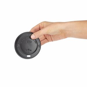 Fiesta Recyclable Coffee Cup Lids Black 340ml / 12oz and 455ml / 16oz (Pack of 1000) - CW718 - 6