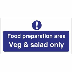Food Preparation Area Veg And Salad Only Sign - L842 - 1