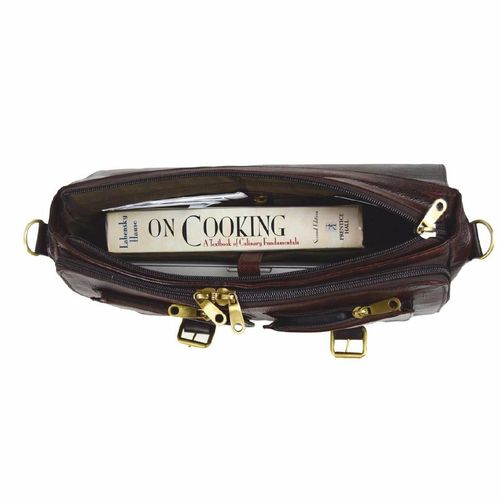 Boldric Messenger Leather Knife Bag Brown 10 Slots - CM558 - 2