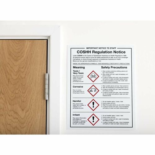 COSHH Regulations Sign - W396 - 5