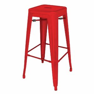 Bolero Bistro Steel High Stool Red (Pack of 4) - DL871 - 1
