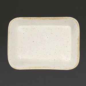 Churchill Stonecast Deep Rectangular Dishes Barley White 160mm (Pack of 12) - DS494 - 1