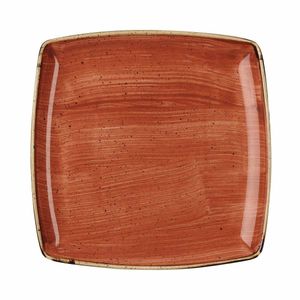 Churchill Stonecast Deep Square Plate Spiced Orange 260mm (Pack of 6) - DK546 - 1