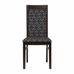 Brooklyn Padded Back Dark Walnut Dining Chair with Black Diamond Padded Seat and Back (Pack of 2) - FT413 - 3