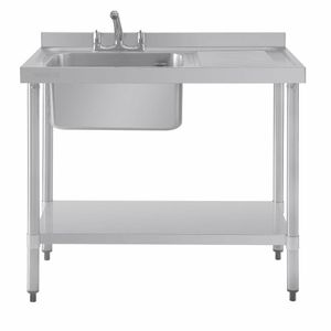 Vogue Single Sink Right Hand Drainer 1000mm - DY820 - 3
