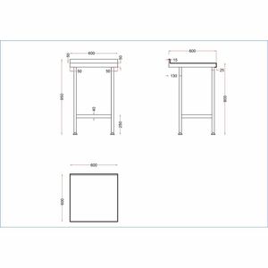 Holmes Stainless Steel Wall Table with Upstand 600mm - DR020 - 3