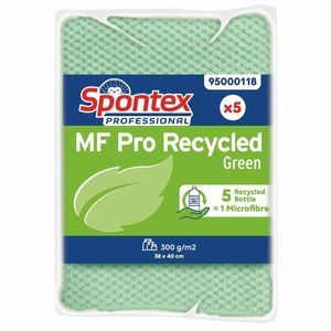 Spontex MF Pro Recycled Microfibre Cloth Green (pk5) - FT633 - 1