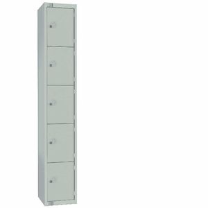 Elite Five Door Electronic Combination Locker with Sloping Top Grey - CG610-ELS - 1