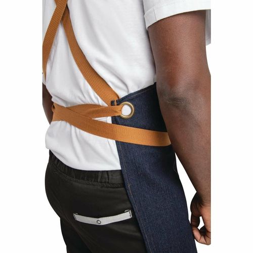 Southside X-Cross Back Apron Denim Blue Tan Ties - B984 - 3