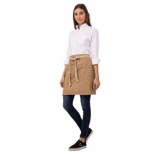 Chef Works Urban Austin Denim Half Bistro Apron Natural - BB019 - 1