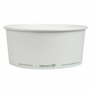 Vegware 185-Series Compostable Bon Appetit Wide PLA-lined Paper Food Bowls 48oz (Pack of 300) - FS178 - 1
