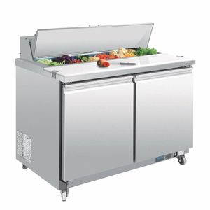 Polar U-Series Double Door Prep Counter Fridge 405Ltr - GD882 - 1