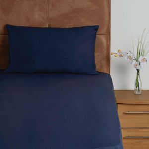 Mitre Essentials Temir Flat Sheet Navy Double - HD051 - 3
