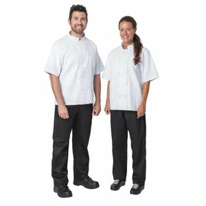 Nisbets Essentials Short Sleeve Chefs Jacket White L (Pack of 2) - BB547-L - 3