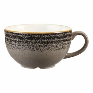 Churchill Studio Prints Homespun Charcoal Black Cappuccino Cup 227ml 8oz - DM431 - 1