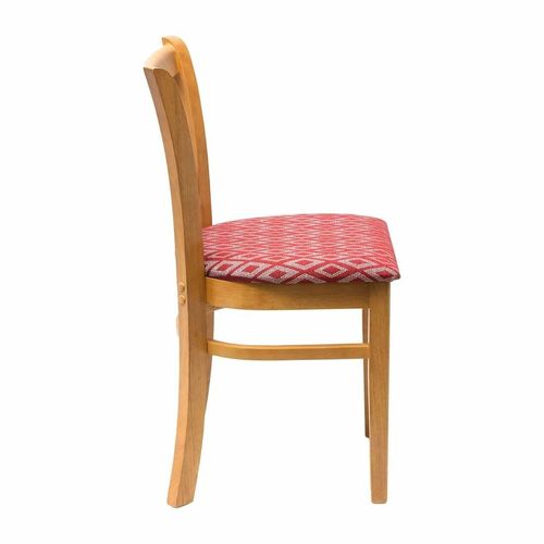 Manhattan Soft Oak Dining Chair with Red Diamond Padded Seat (Pack of 2) - 3