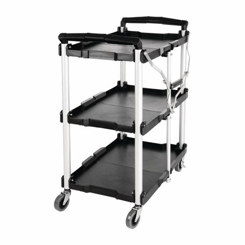 Vogue 3 Tier PP Folding Trolley Black - 3