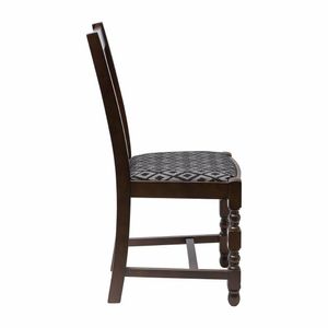 Manhattan Dark Wood High Back Dining Chair with Black Diamond Padded Seat (Pack of 2) - 3