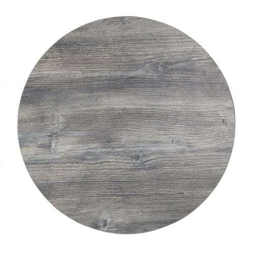 Bolero Pre-Drilled Round Melamine Table Top Ash Grey 600mm - 3