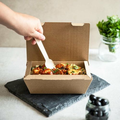 Vegware Compostable Microflute Takeaway Box 8x5 (Pack 300) - 2