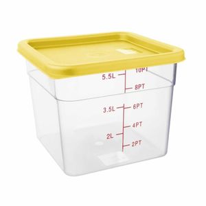Hygiplas Square Food Storage Container Lid Yellow Medium - FX138 - 3