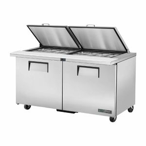 True Double Door Prep Counter Fridge TSSU-60-24M-B-ST-HC FLID - CX129 - 1