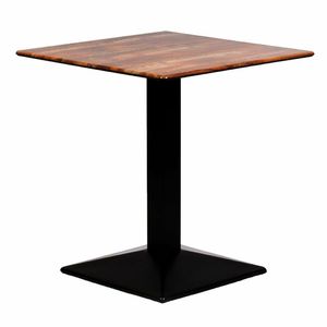 Turin Metal Base 600mm Square Dining Table w/Laminate Top in Planked Oak - CZ812 - 1