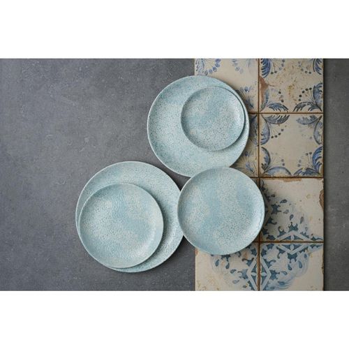 Churchill Vintage Prints Med Tiles Aquamarine Coupe Plate 288mm (Pack of 12) - DX112 - 1