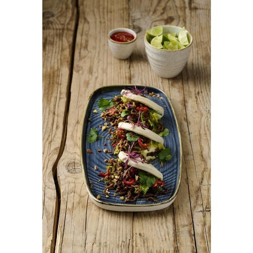 Churchill Stonecast Blueberry Chefs' Walled Oblong Plate 300mm (Pack of 6) - DX026 - 3