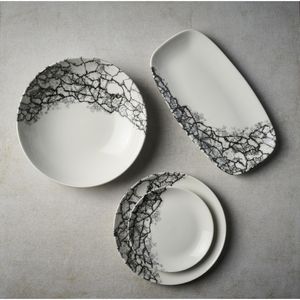 Churchill Kintsugi Accents Quartz Black Chefs Oblong Plate 352 x187mm (Pack of 6) - CU670 - 3