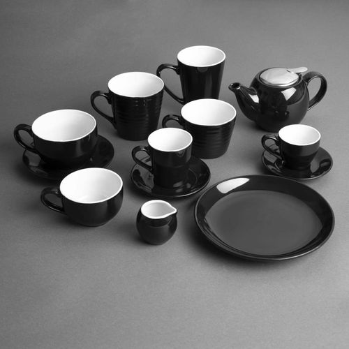 Olympia Cafe Coffee Cup Black - 230ml 8fl oz (Pack of 12) - CU953 - 16