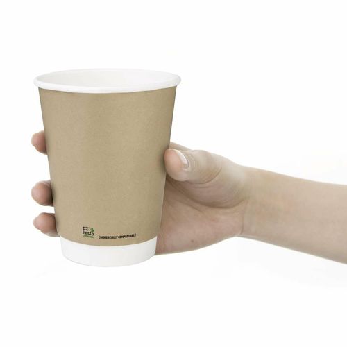 Fiesta Compostable Coffee Cups Double Wall 340ml (Pack of 25) - CU987 - 3