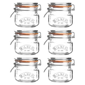 Kilner Clip Top Square Preserve Jars 500ml (Pack of 6) - CZ878 - 1