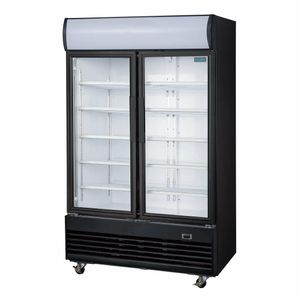 Polar G-Series Upright Hinged Door Display Cooler with Light Box 950Ltr Black - GM813 - 3