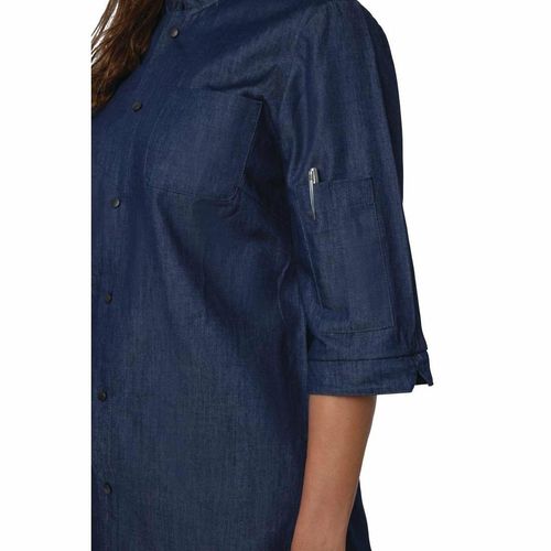 Southside NY Queens Womens Denim Lightweight Chefs Shirt Size XS - BA003-XS - 9