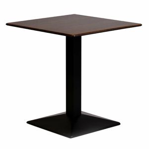 Turin Metal Base 700mm Square Dining Table with Laminate Top in Walnut - CZ817 - 1